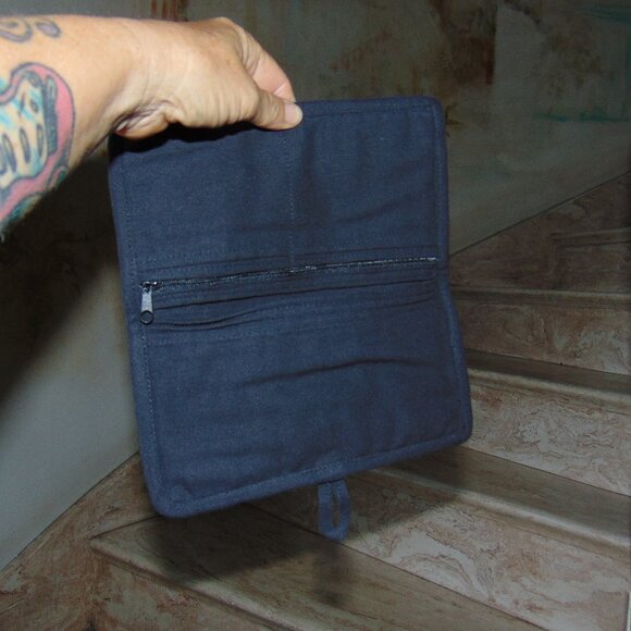 Handmade Colorful Wallet Guatemalan Aztec Stripe Embroidery Fabric Boho Festival - Picture 6 of 6